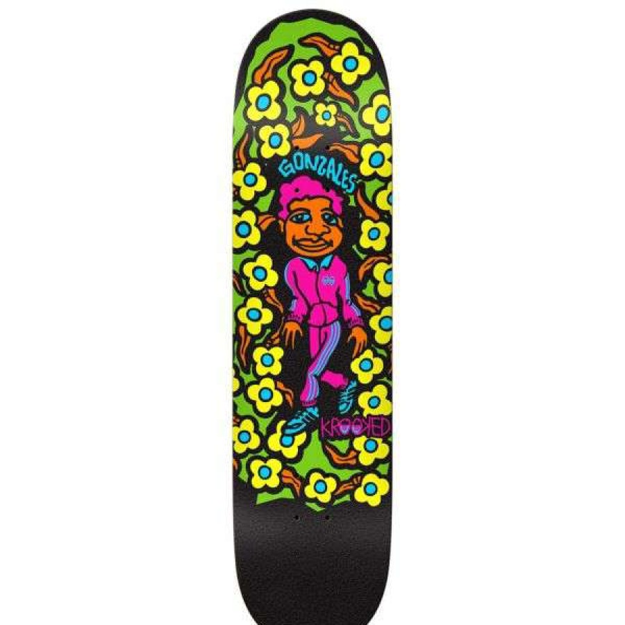 Skateboards * | Special Krooked. Gonz Black Light Pro Deck 8.5. Black/Multi.