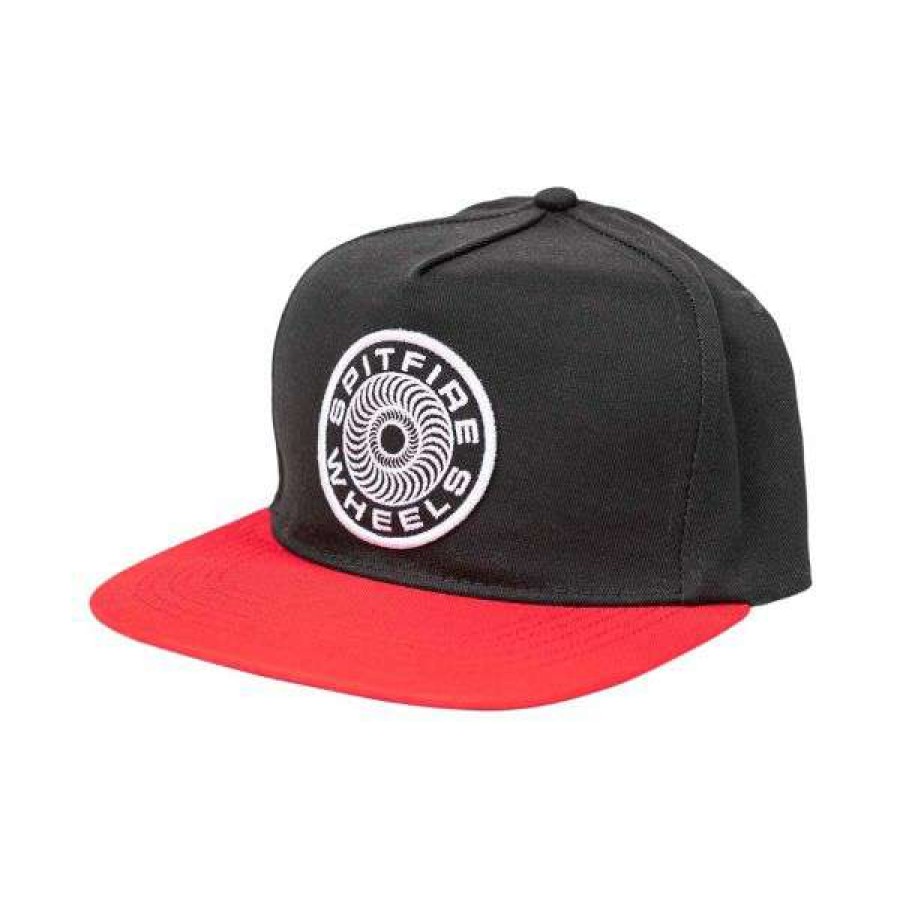 Clothing * | Top Selling Spitfire. Classic 87 Swirl Snapback. Black/Red.