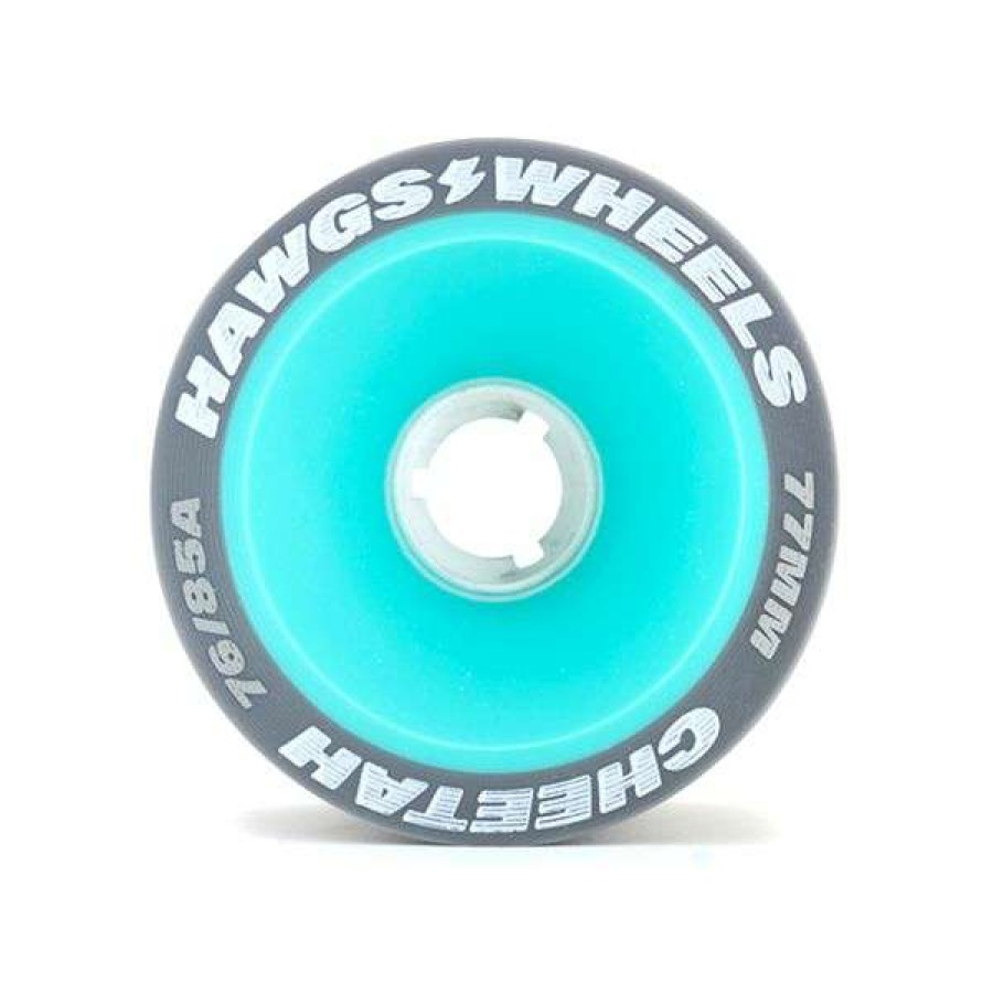 Skateboards * | High Quality Landyachtz Hawgs. Cheetah. 77Mm. 76A/ 85A. Grey/ Teal.