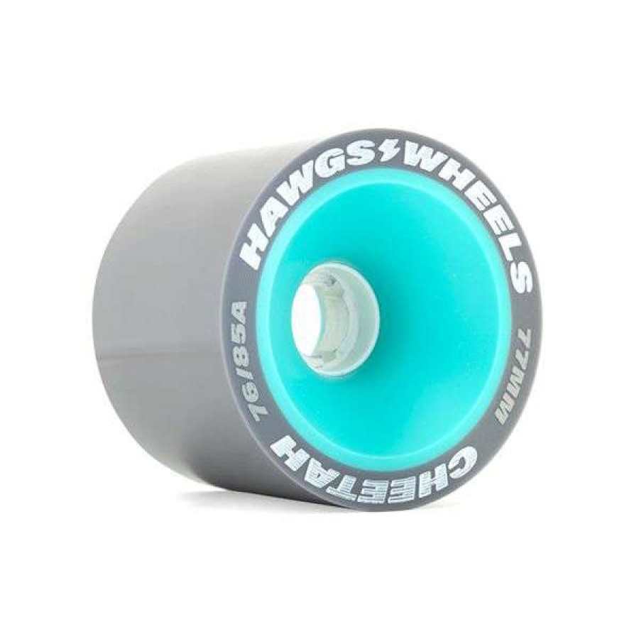 Skateboards * | High Quality Landyachtz Hawgs. Cheetah. 77Mm. 76A/ 85A. Grey/ Teal.