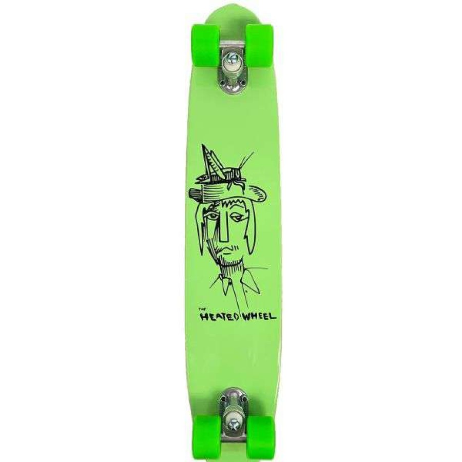 Skateboards * | Official The Heated Wheel. Polarizer Grasshopper Guy Green Complete. 27.5In X 6In.