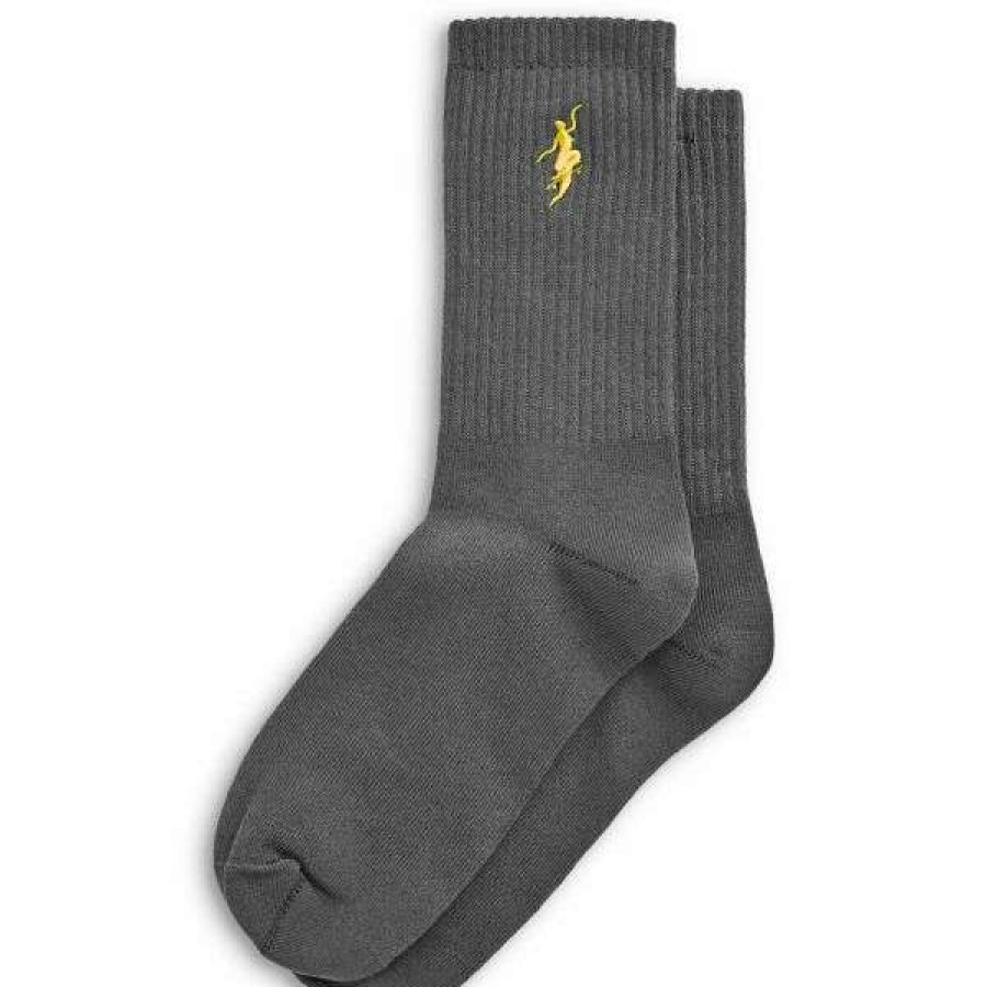 Accessories * | Official Polar. No Comply Socks. Graphite/Yellow.