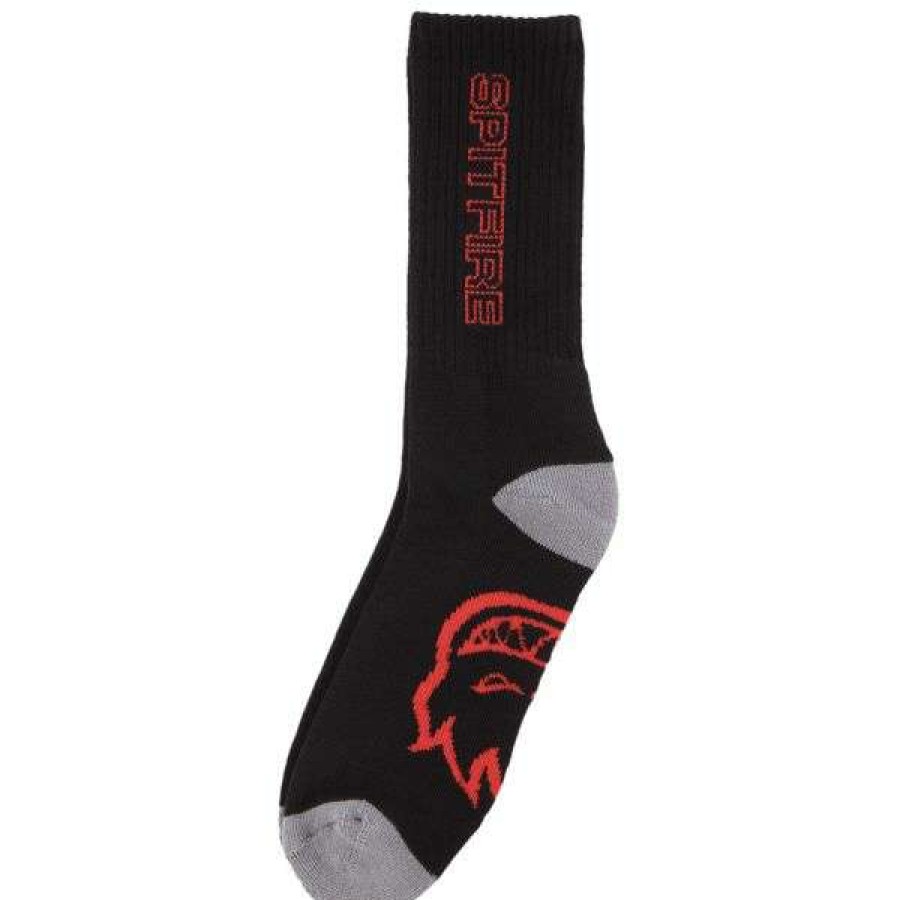 Accessories * | High Quality Spitfire. Classic 87 3 Pack Socks. Black/Red/Green.