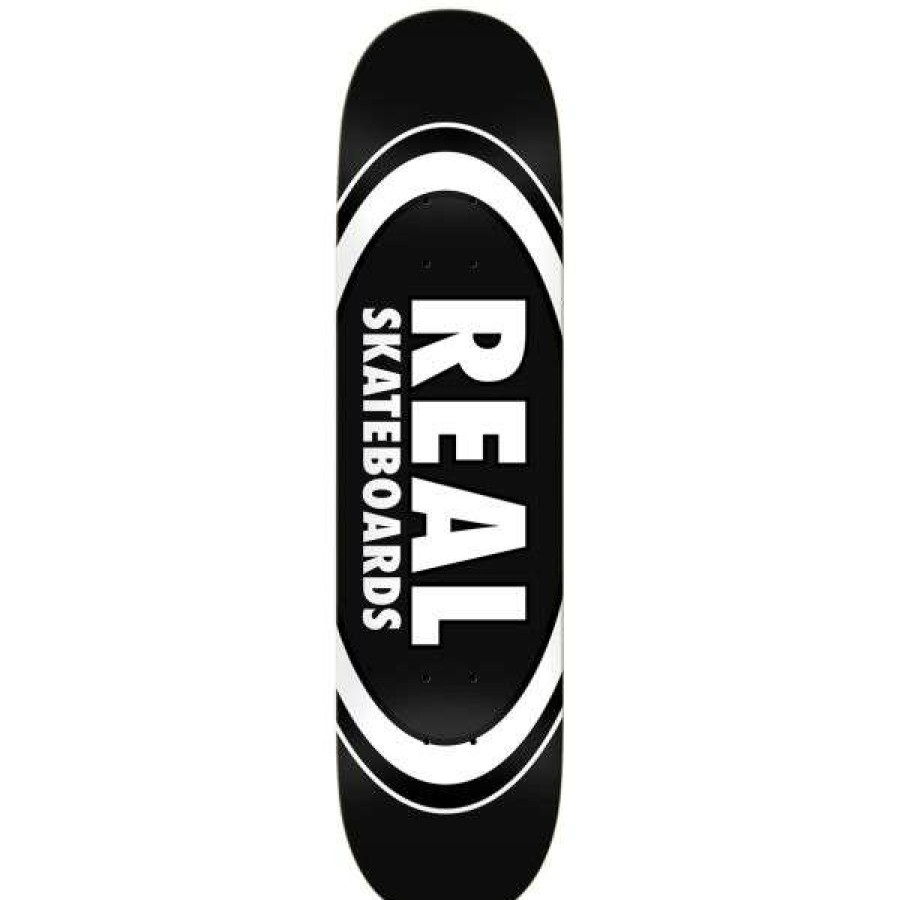 Skateboards * | Discount Store Real. Classic Oval Team Deck 8.25. Black.