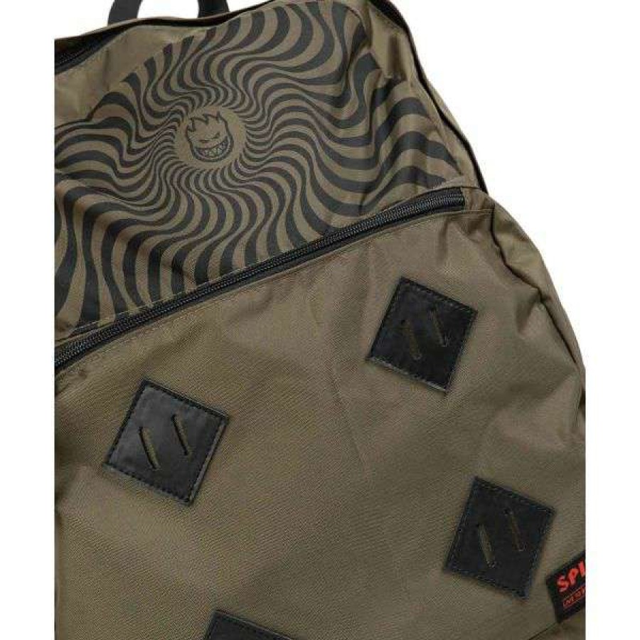 Accessories * | Discount Spitfire. Big Head Swirl Backpack. Olive / Black.