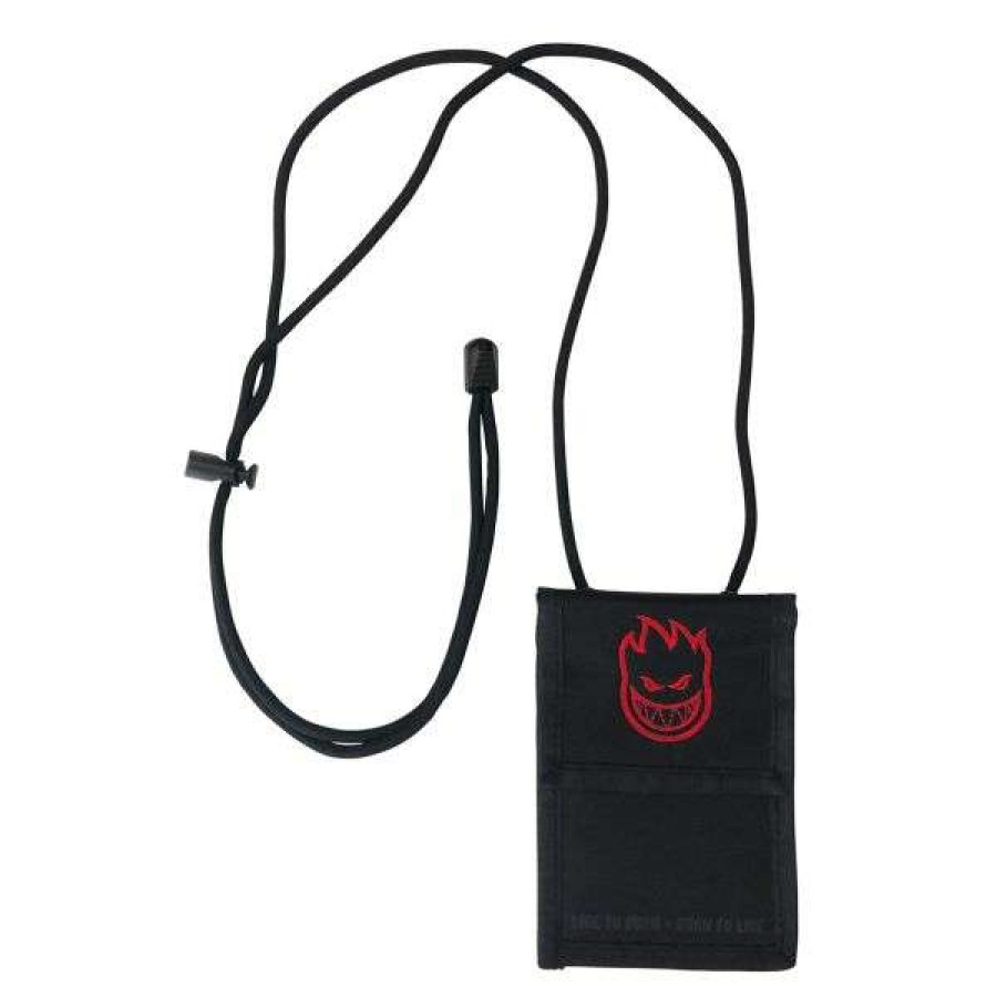 Accessories * | Discount Store Spitfire Big Head Wallet Lanyard. Black/ Red.