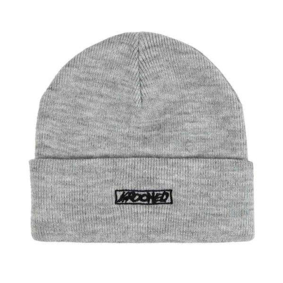 Clothing * | High Quality Krooked. Moonsmile Script Beanie. Grey.