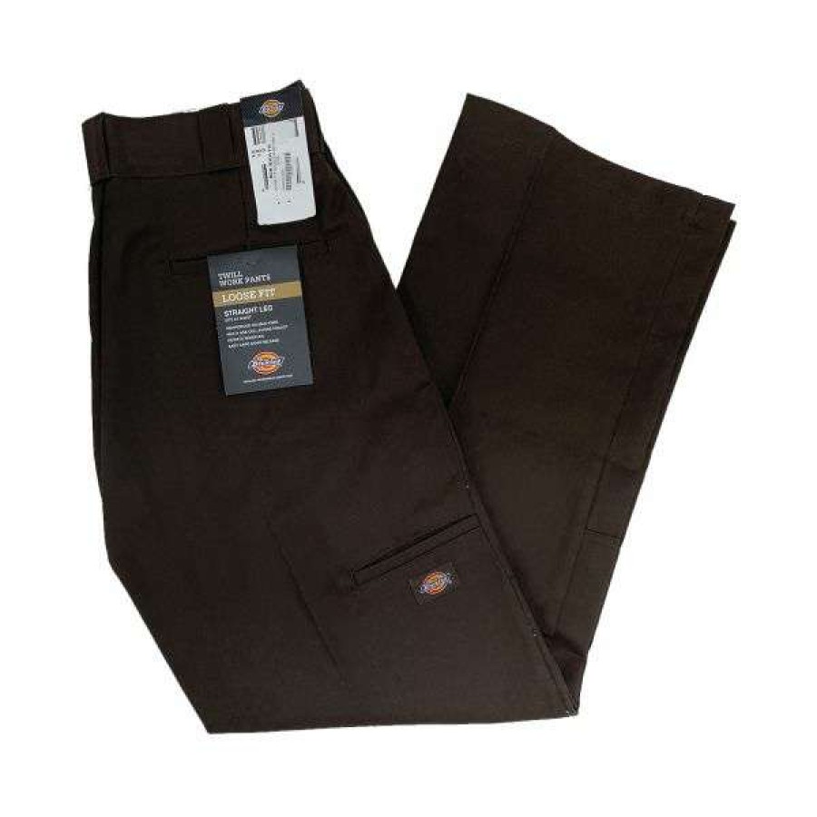 Clothing * | Top Selling Dickies. Loose Fit Double Knee Twill Work Pants. Dark Brown.