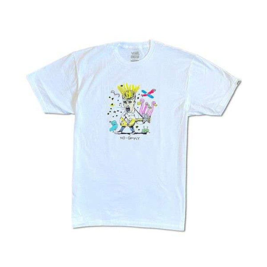 Clothing * | Best Sale Vans. No Comply X Vans Skate Headcase T-Shirt. White/Multi-Color.