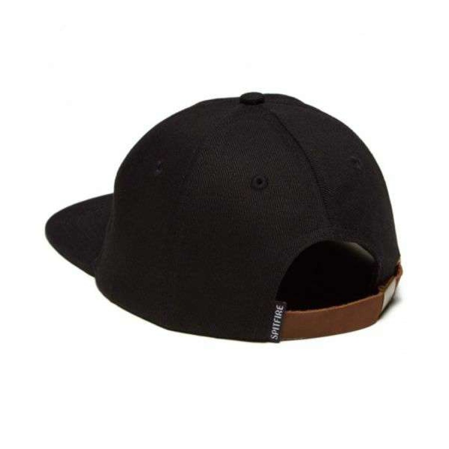 Clothing * | New Threads Spitfire. Big Head Unstructered Strapback Hat. Black/White/Black.