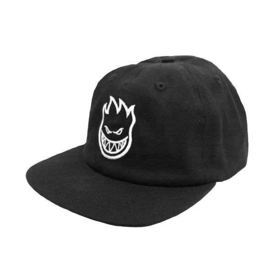 Clothing * | New Threads Spitfire. Big Head Unstructered Strapback Hat. Black/White/Black.