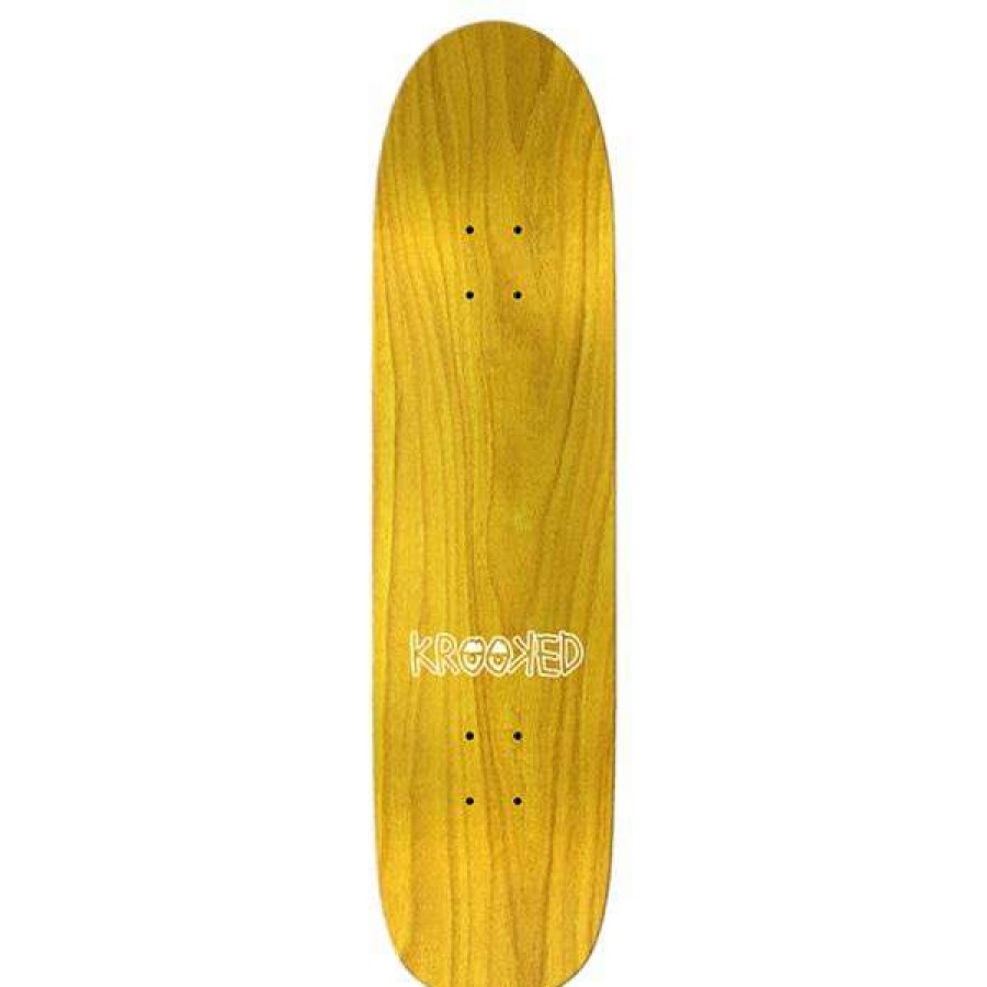 Skateboards * | High Quality Krooked. Sandoval Fly Shaped Pro Deck 8.25. Yellow/Multi.