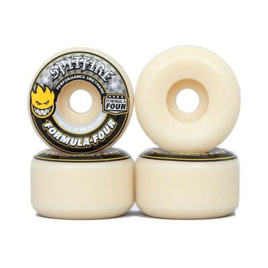 Skateboards * | Best Price Spitfire. F4 99 Conical Shape Wheels. Natural/Yellow Print.