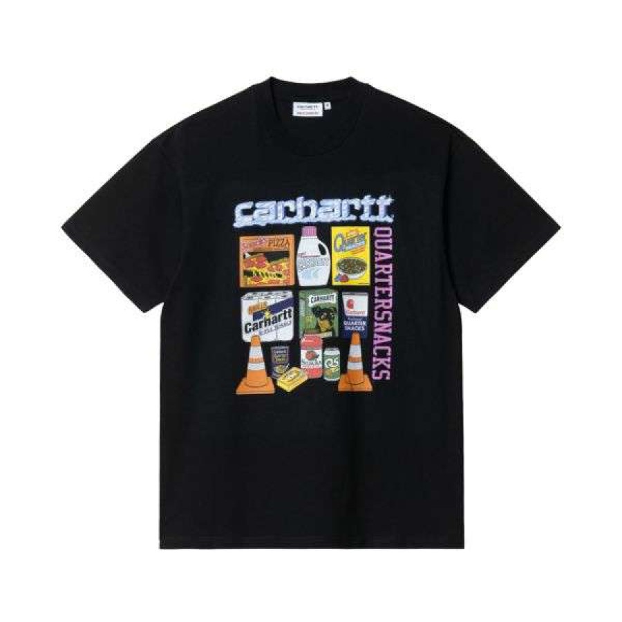 Clothing * | Special Carhartt Wip. Quartersnacks Graphic T-Shirt. Black.