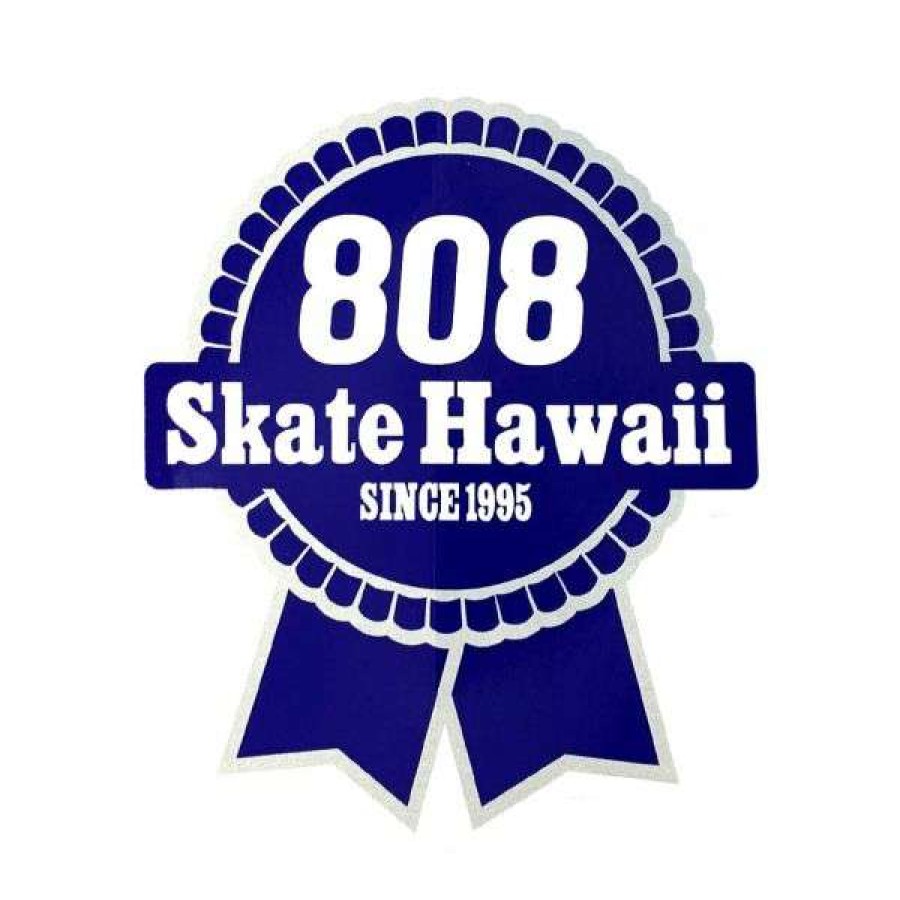 Accessories * | Closeout Sale 808 Skate. Ribbon Sticker. Blue/White. 3 5/8 In X 4 1/2 In.