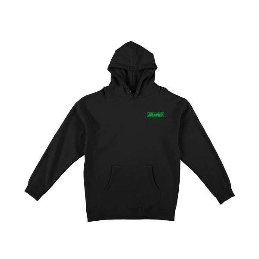 Clothing * | New Arrivals Krooked. Moonsmile Raw Hoodie. Black/Green.