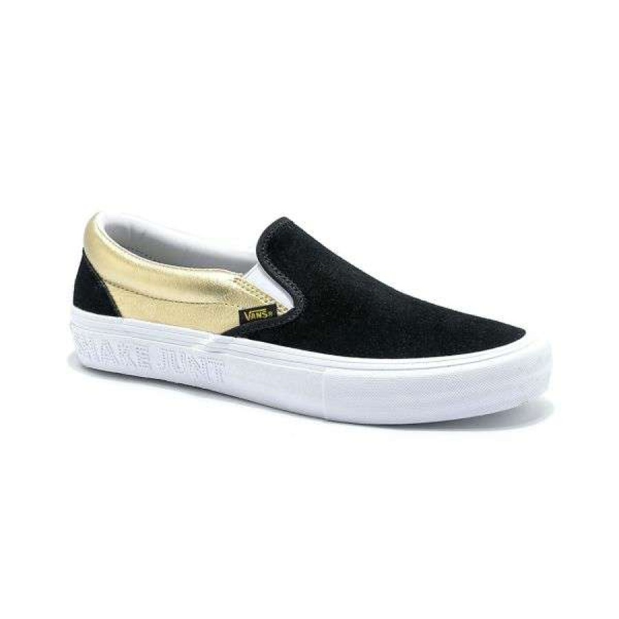 Shoes * | New Threads Vans. Slip On Pro. Shake Junt. Black / Gold.