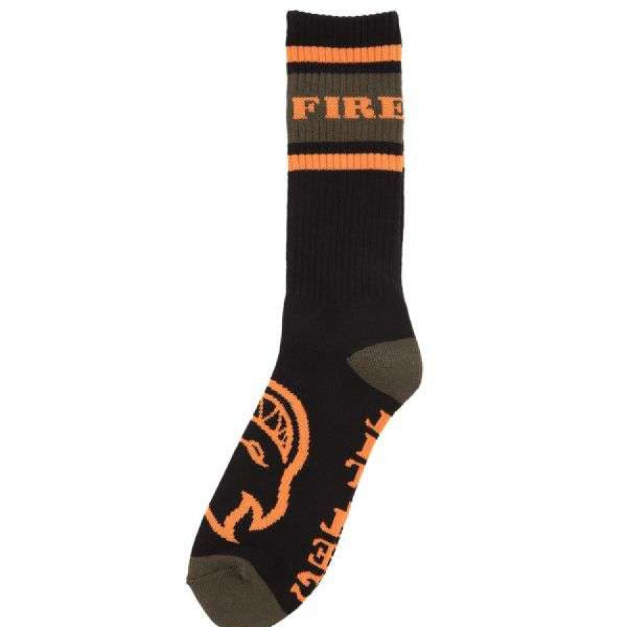 Accessories * | Official Spitfire. Classic 87 Big Head Socks. Black/Orange/Olive.