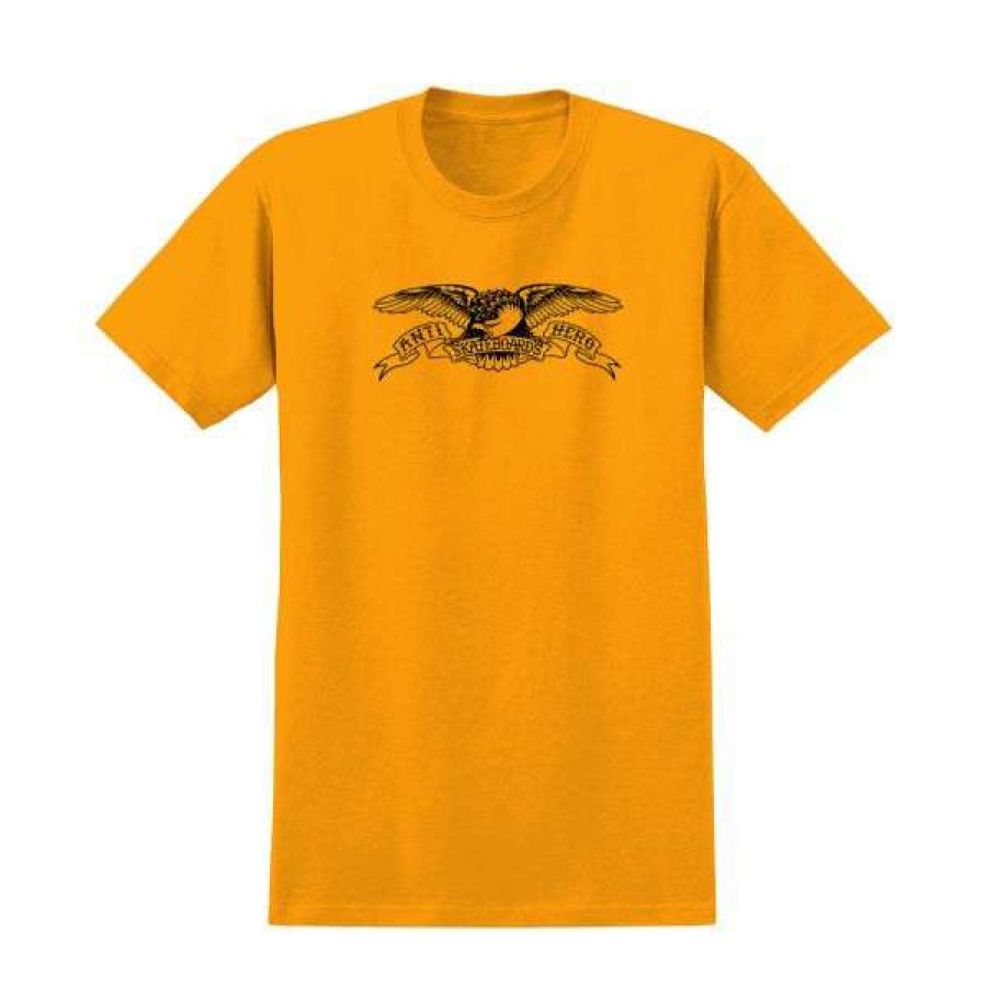 Clothing * | Clearance Anti-Hero. Basic Eagle Youth T Shirt. Gold/ Black.