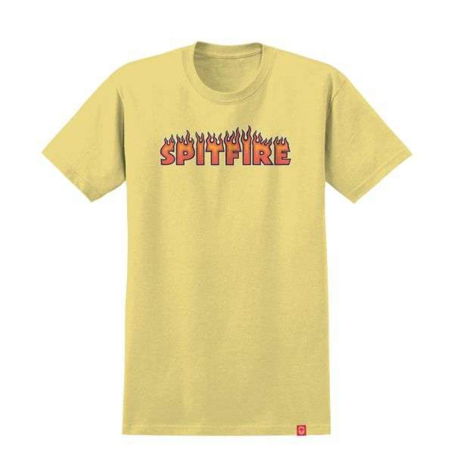 Clothing * | Quality Guarantee Spitfire. Flash Fire Youth T Shirt. Banana/ Red.