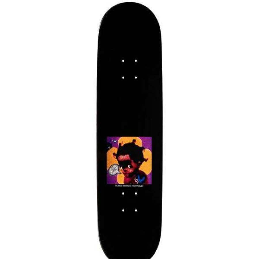 Skateboards * | Discount Violet! Skateboards. Straight Face Deck 8.5. Gloss Black Dip.