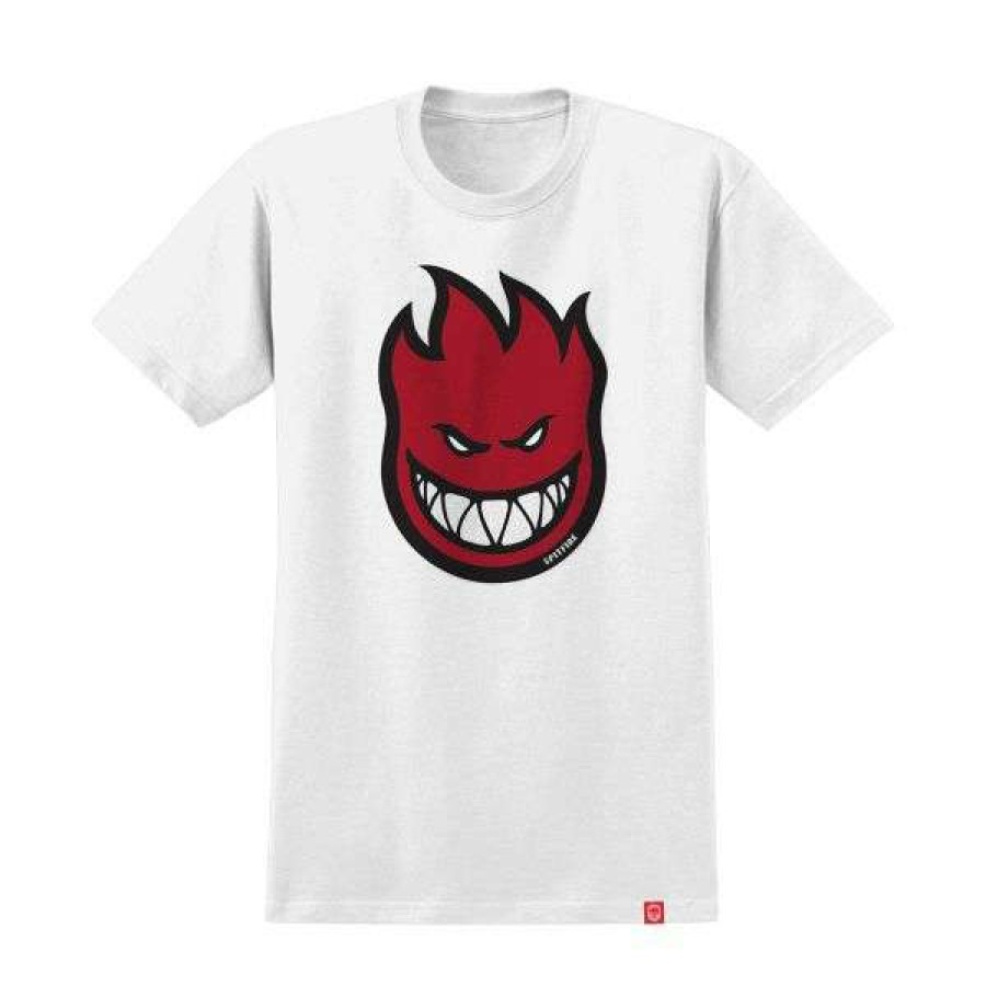 Clothing * | New Threads Spitfire. Big Head Fill T Shirt. White/ Red.