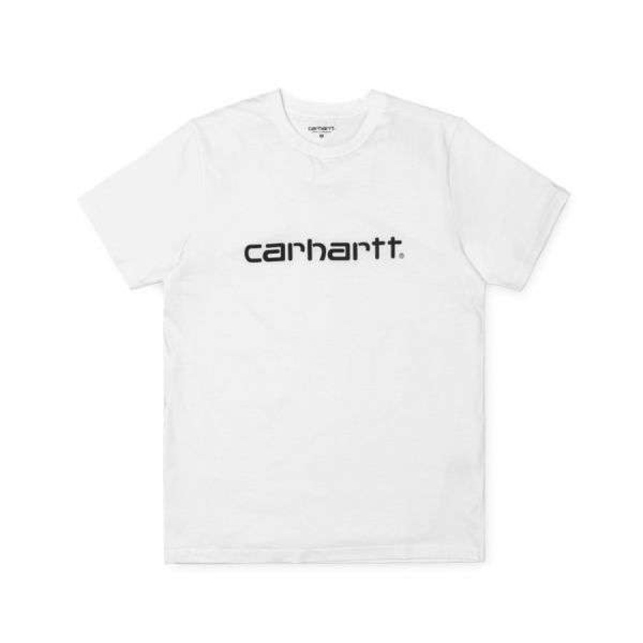 Clothing * | Best Price Carhartt. Script T Shirt. White.