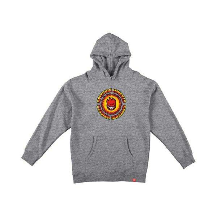 Clothing * | Special Spitfire. Youth Og Fireball Hoodie. Grey Heather.