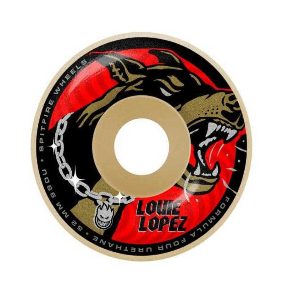 Skateboards * | Special Spitfire. F4 99 Louie Lopez 52Mm Pro Classic Shape Wheels. Natural/Red Print.