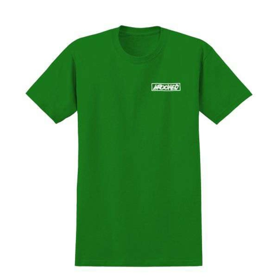 Clothing * | Official Krooked. Moonsmile Raw T-Shirt. Green/White.