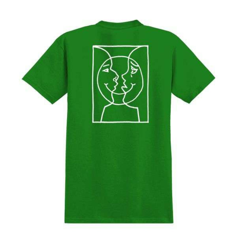 Clothing * | Official Krooked. Moonsmile Raw T-Shirt. Green/White.