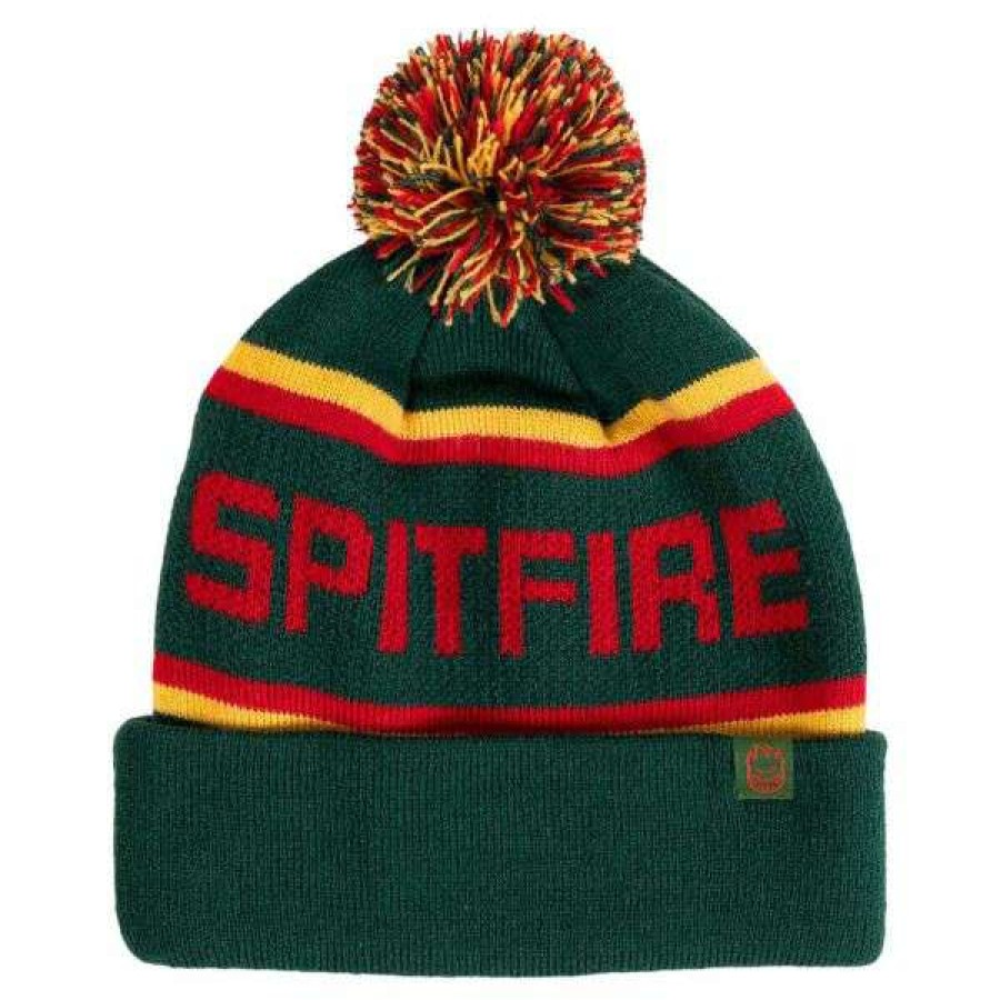 Clothing * | Tendy Style Spitfire. Classic 87 Pom Beanie. Dark Green.