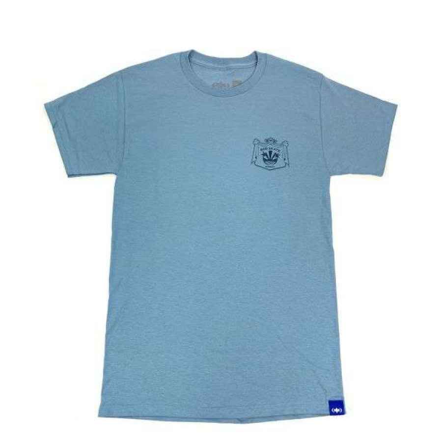 Clothing * | Discount 808 Skate. Crest T Shirt. Grey/Blue.