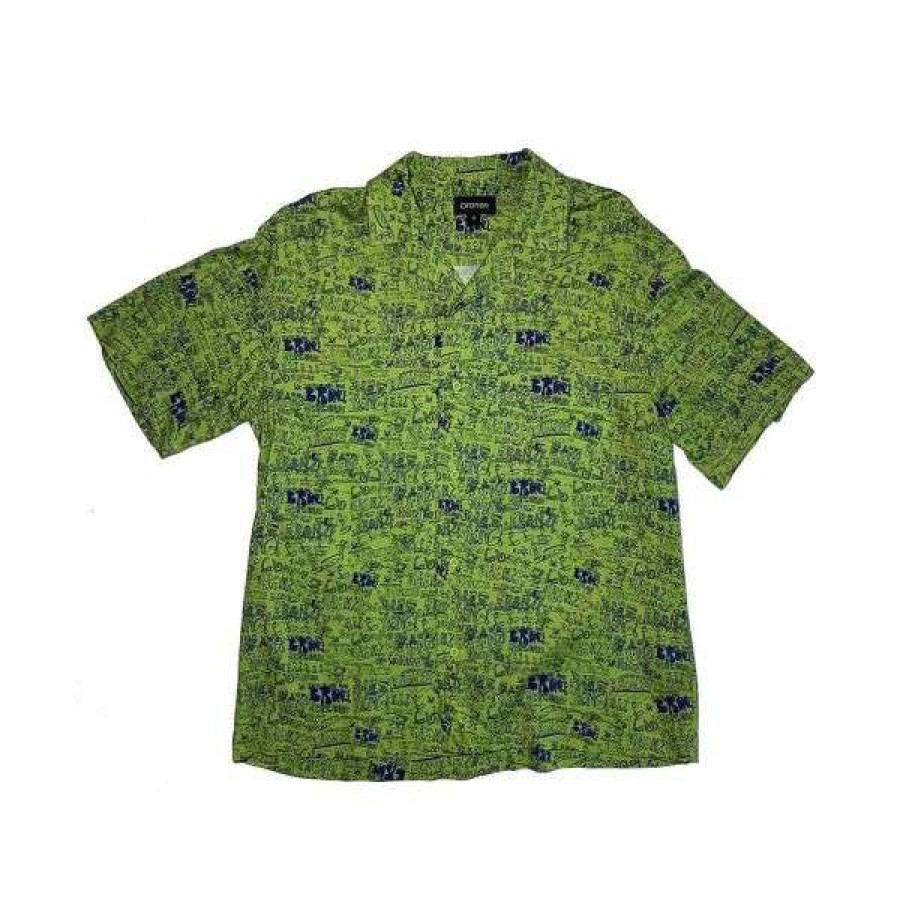 Clothing * | Official Bronze 56K. Scribble Rayon Shirt. Green.