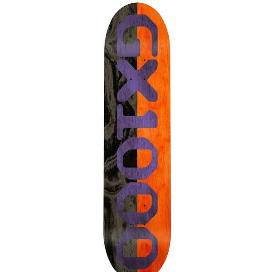 Skateboards * | Clearance Gx1000. Split Veneer Team Deck. 8.5 X 32.125 Wb 14.25. Black/Orange.