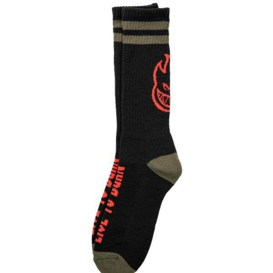 Accessories * | Special Spitfire. Heads Up Sock. Black/Olive/Red.