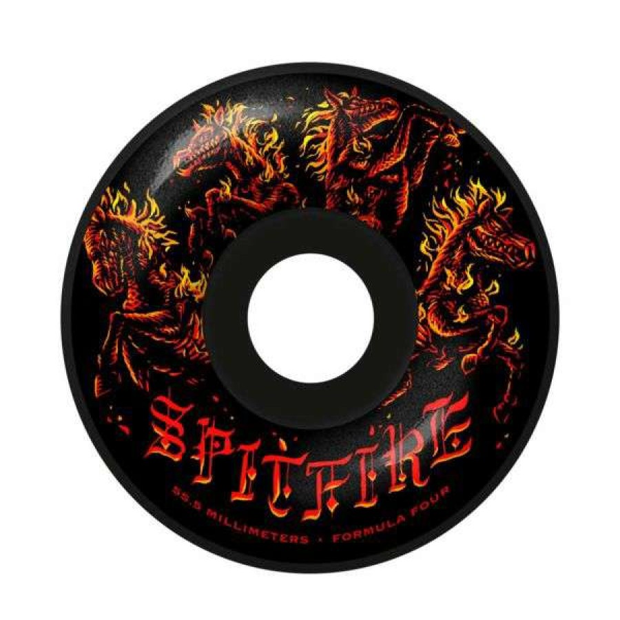 Skateboards * | Best Quality Spitfire. Apocalypse F4 99 Radial 55.5Mm Wheels. Black.