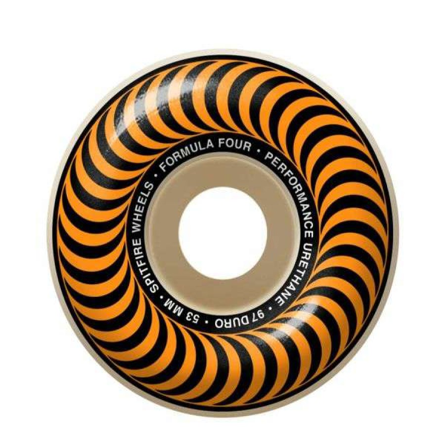 Skateboards * | Online Spitfire. F4 97 Classic Shape 53Mm Wheels. Natural/Orange Swirl.