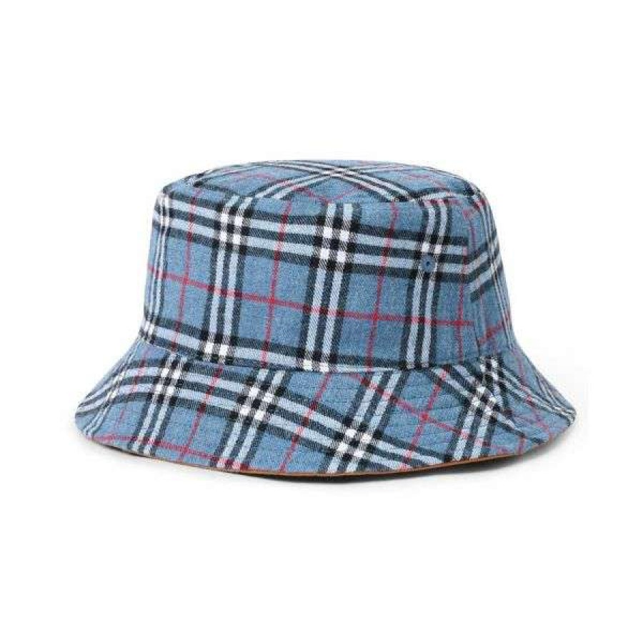 Clothing * | Special Butter. Plaid Reversible Bucket Hat. Brown/Black/Purple.