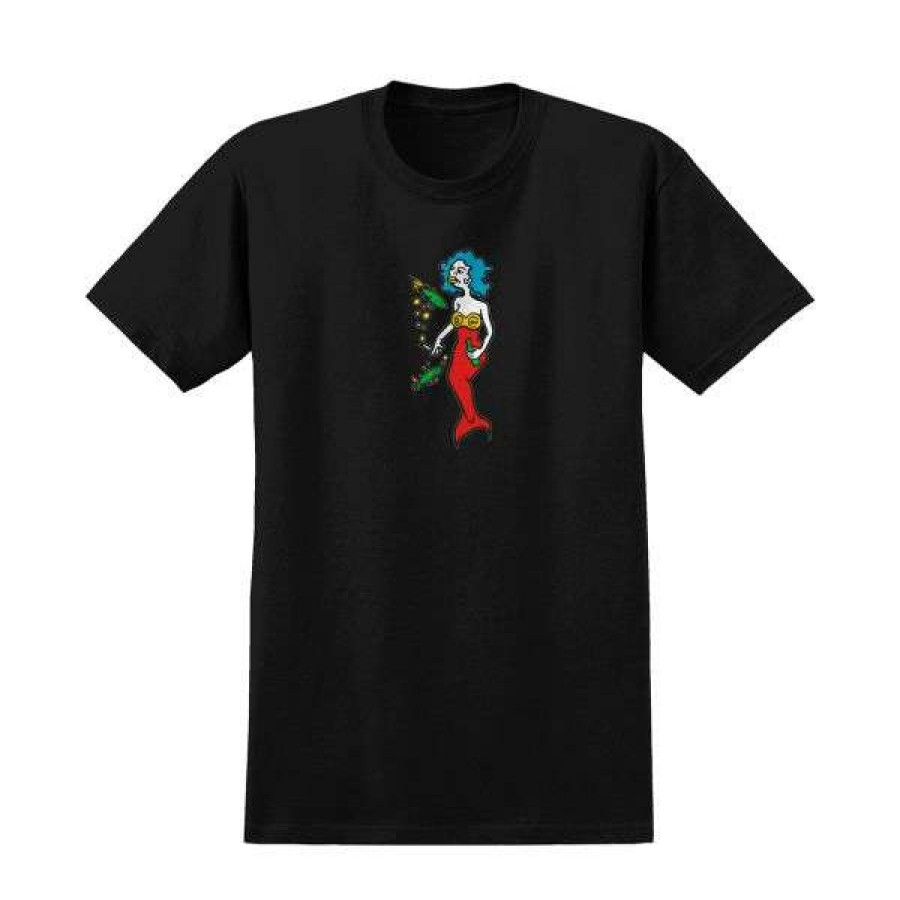 Clothing * | Shop Krooked. Mermaid Tee. Black/Red.