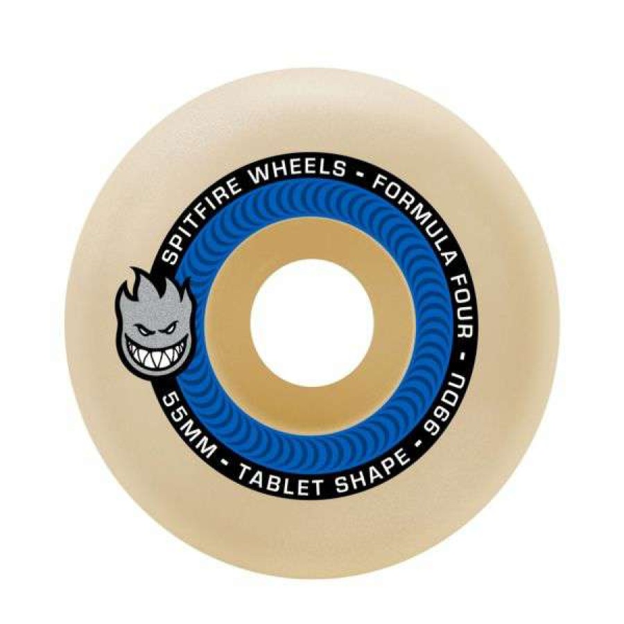 Skateboards * | Discount Store Spitfire. F4 99 Tablet Shape Wheels. Natural/Blue Print.