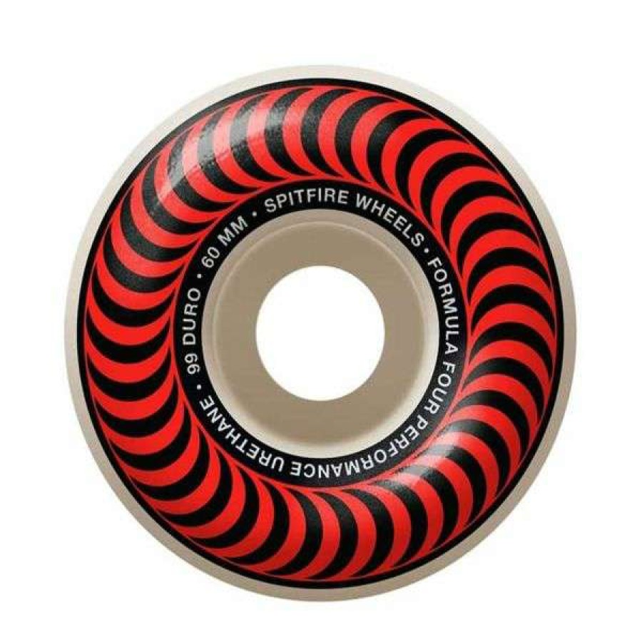 Skateboards * | Best Sale Spitfire. F4 99 Classic Shape 60Mm Wheels. Natural/Red/Bronze Swirl.