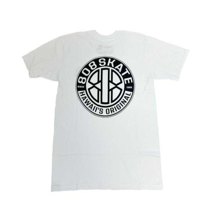 Clothing * | High Quality 808 Skate. Medallion T-Shirt. White.