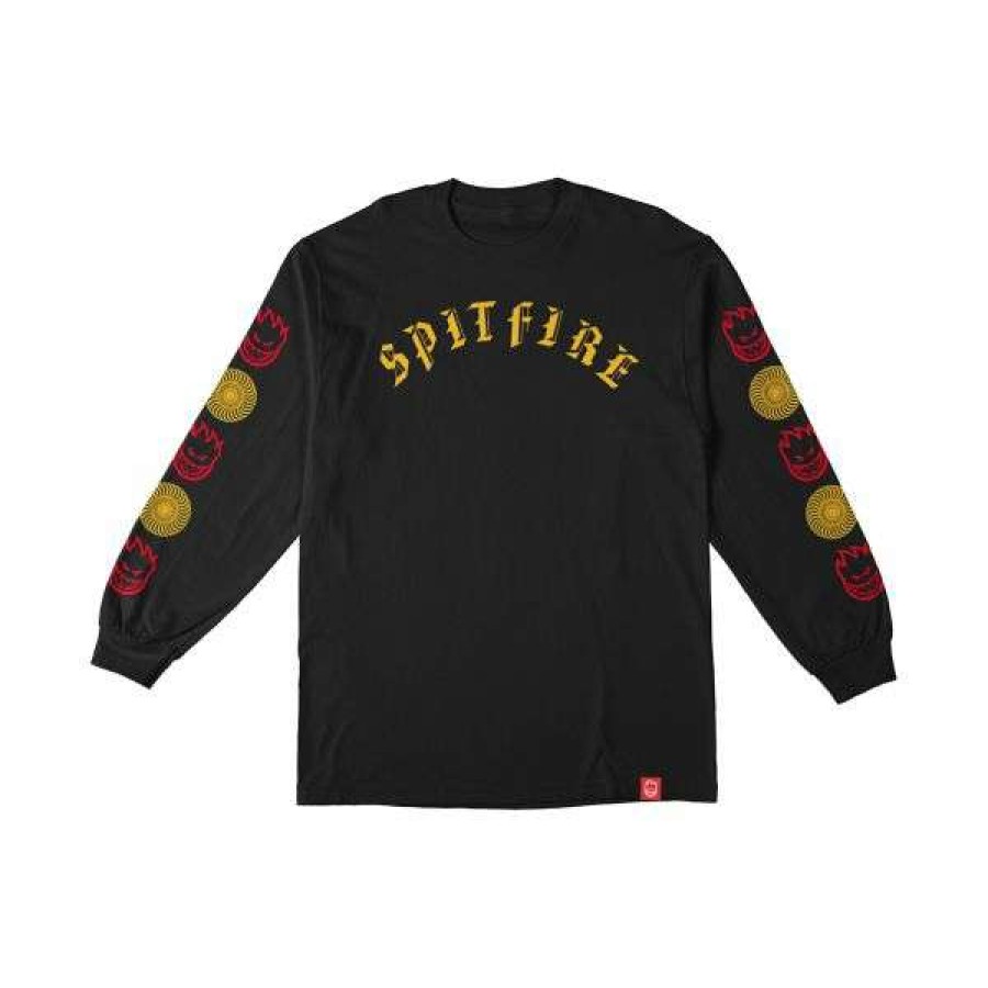 Clothing * | Tendy Style Spitfire. Old E Long Sleeve T-Shirt. Black.