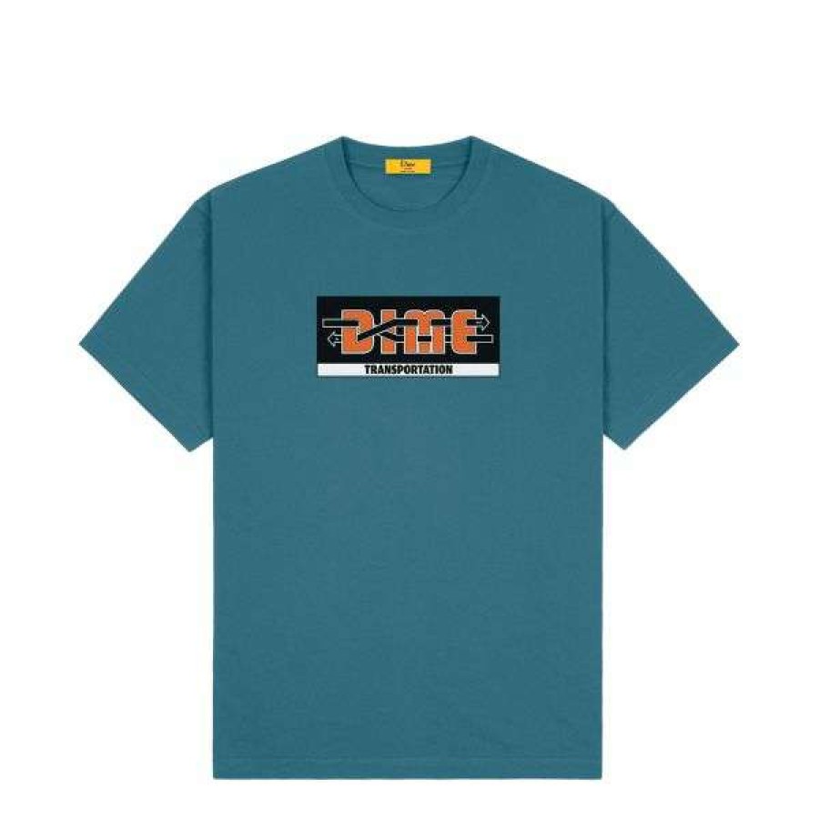 Clothing * | Clearance Dime. Transportation T-Shirt. Teal.