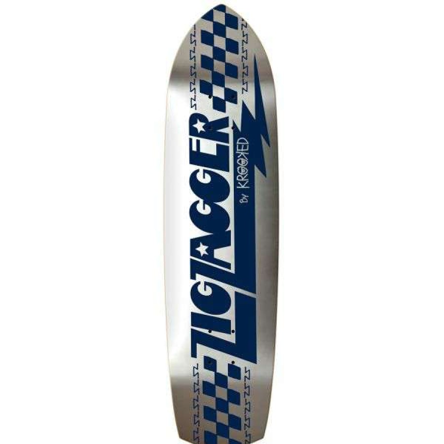 Skateboards * | Best Price Krooked. Zip Zagger Deck 8.62. Silver Foil.