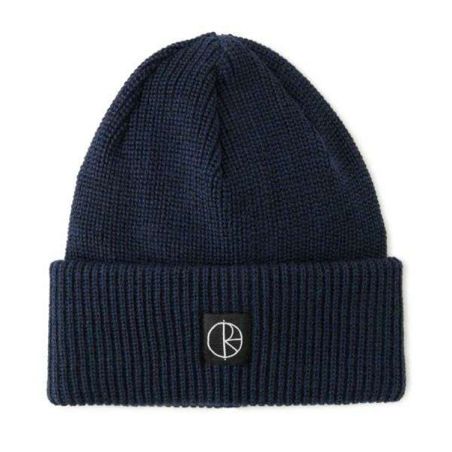 Clothing * | Clearance Polar. Double Fold Merino Beanie. Navy.