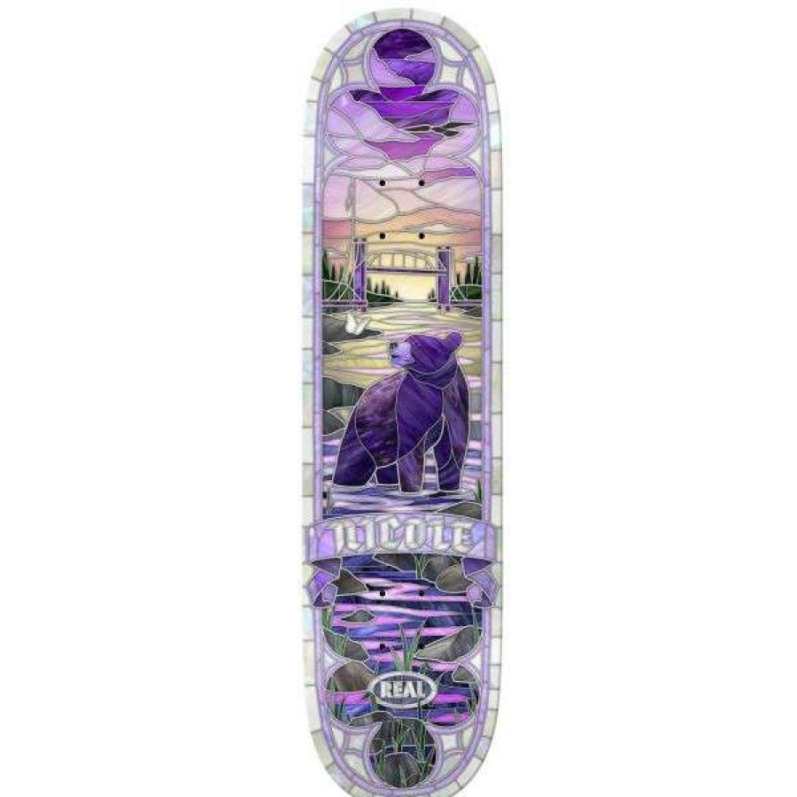 Skateboards * | New Threads Real. Nicole Cathedral Pro Deck. True Fit 8.38 X 31.75 14 Wb. White/Multi.