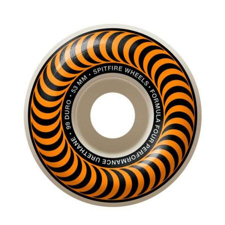 Skateboards * | New Threads Spitfire. F4 99 Classic Shape 53Mm Wheels. Natural/Orange Swirl.