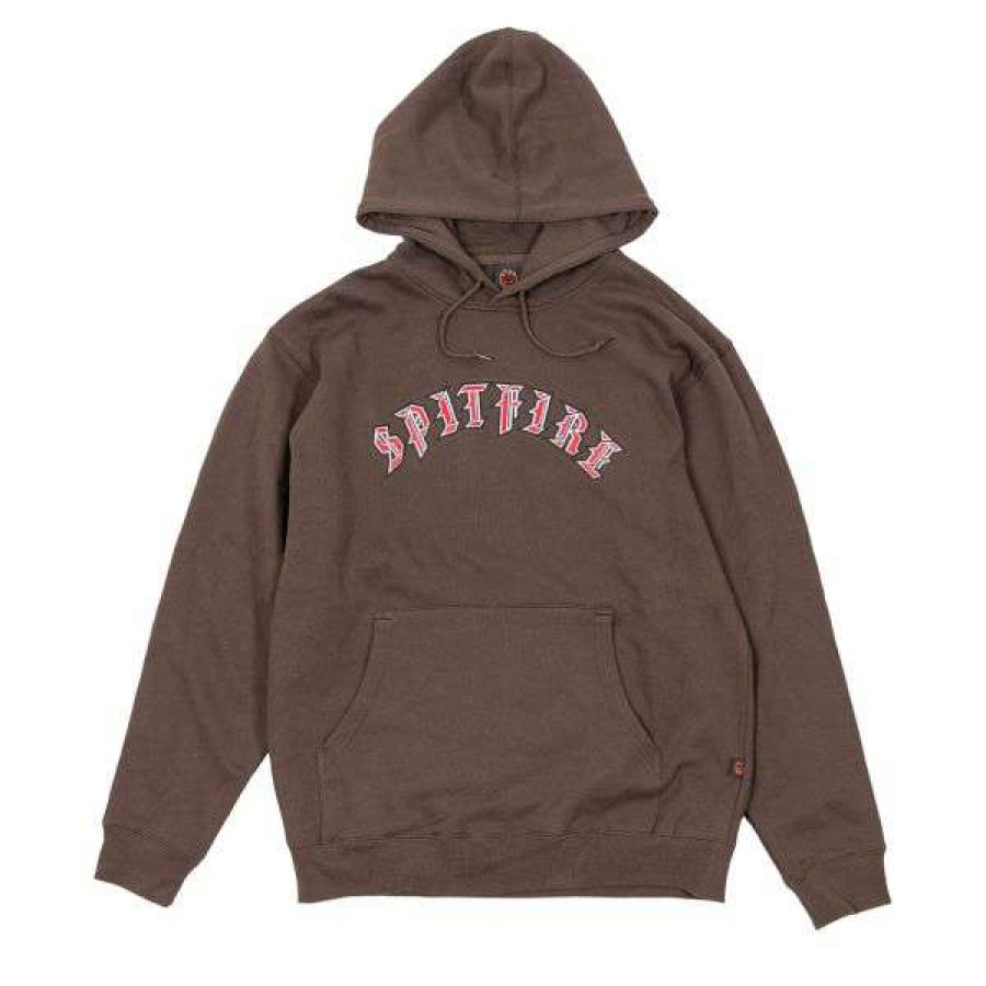 Clothing * | Best Quality Spitfire. Old E Hoodie. Brown / Red / Black.